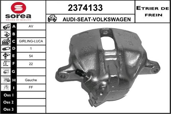EAI 2374133 - Тормозной суппорт autosila-amz.com
