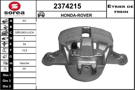 EAI 2374215 - Тормозной суппорт autosila-amz.com