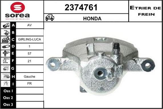 EAI 2374761 - Тормозной суппорт autosila-amz.com