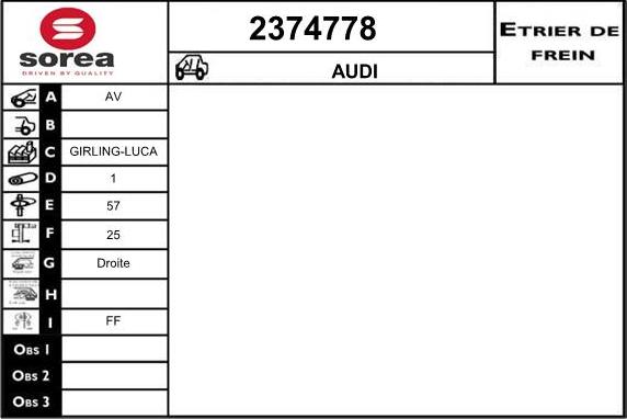 EAI 2374778 - Тормозной суппорт autosila-amz.com