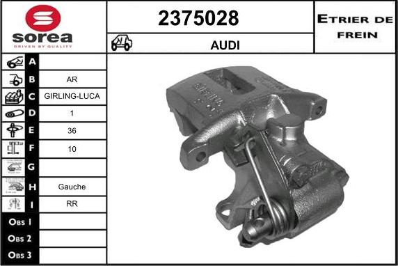 EAI 2375028 - Тормозной суппорт autosila-amz.com