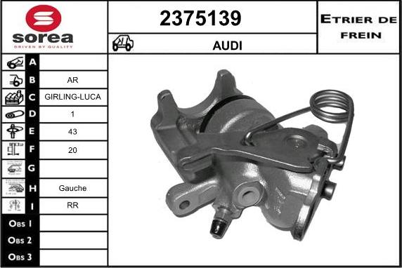 EAI 2375139 - Тормозной суппорт autosila-amz.com