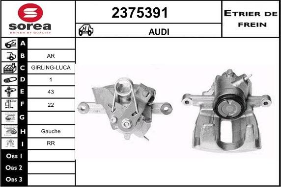 EAI 2375391 - Тормозной суппорт autosila-amz.com