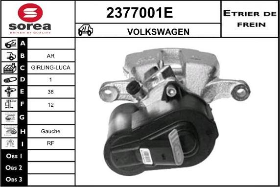 EAI 2377001E - Тормозной суппорт autosila-amz.com