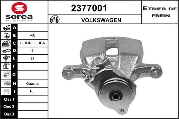 EAI 2377001 - Тормозной суппорт autosila-amz.com