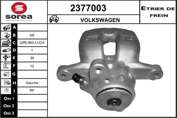 EAI 2377003 - Тормозной суппорт autosila-amz.com