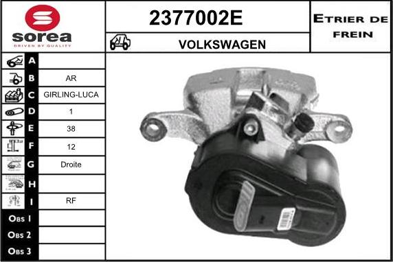 EAI 2377002E - Тормозной суппорт autosila-amz.com