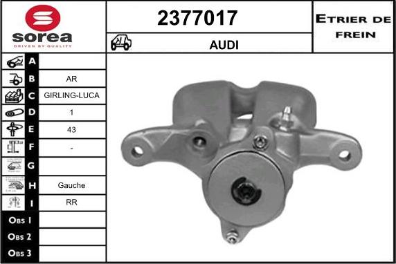 EAI 2377017 - Тормозной суппорт autosila-amz.com