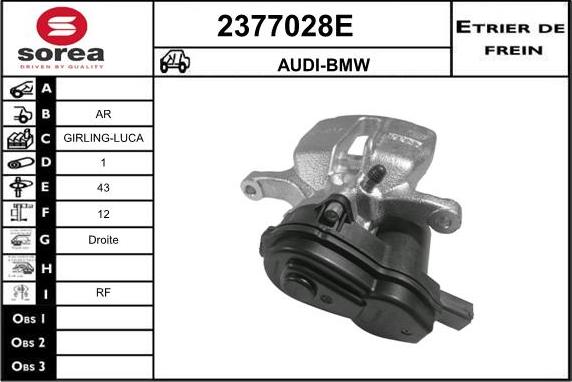 EAI 2377028E - Тормозной суппорт autosila-amz.com