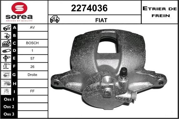 EAI 2274036 - Тормозной суппорт autosila-amz.com
