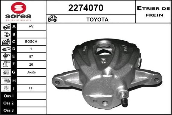 EAI 2274070 - Тормозной суппорт autosila-amz.com