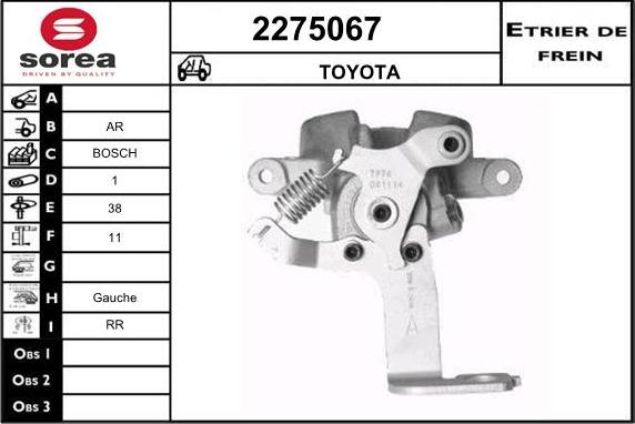 EAI 2275067 - Тормозной суппорт autosila-amz.com