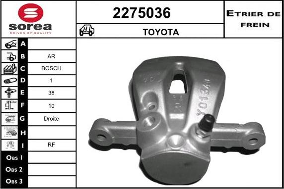 EAI 2275036 - Тормозной суппорт autosila-amz.com