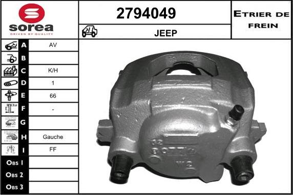 EAI 2794049 - Тормозной суппорт autosila-amz.com