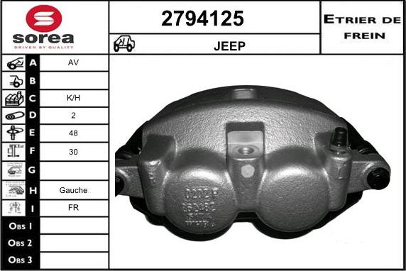 EAI 2794125 - Тормозной суппорт autosila-amz.com