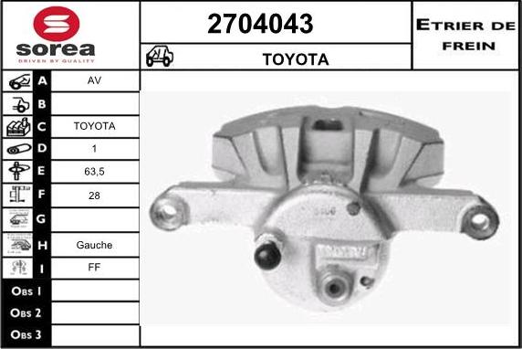 EAI 2704043 - Тормозной суппорт autosila-amz.com