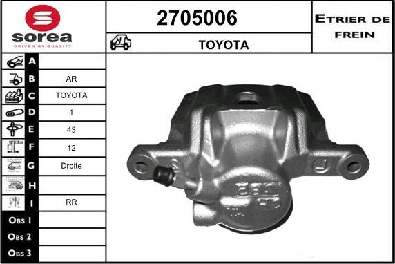 EAI 2705006 - Тормозной суппорт autosila-amz.com