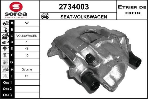 EAI 2734003 - Тормозной суппорт autosila-amz.com