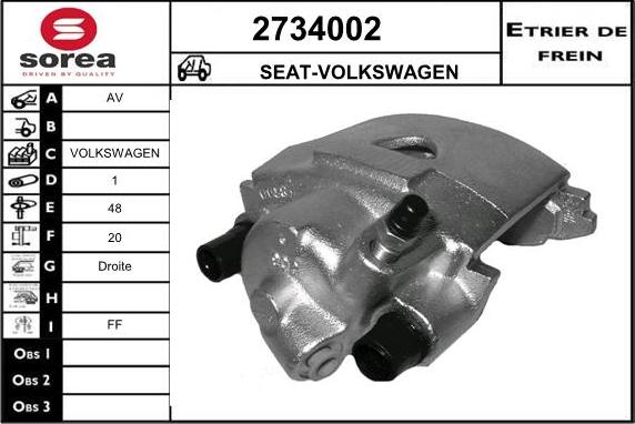 EAI 2734002 - Тормозной суппорт autosila-amz.com