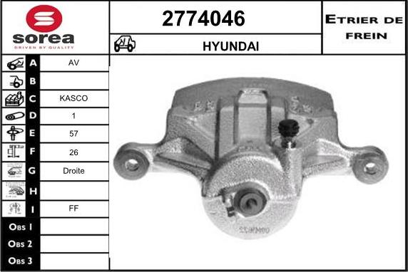 EAI 2774046 - Тормозной суппорт autosila-amz.com