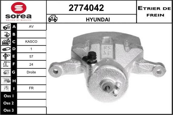 EAI 2774042 - Тормозной суппорт autosila-amz.com