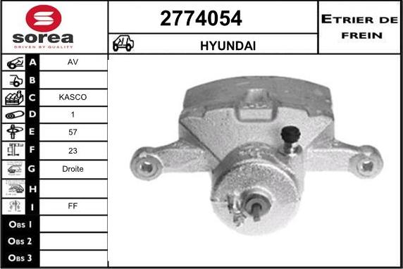 EAI 2774054 - Тормозной суппорт autosila-amz.com