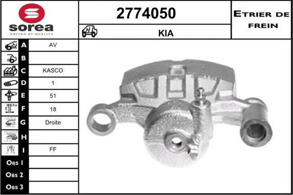 EAI 2774050 - Тормозной суппорт autosila-amz.com