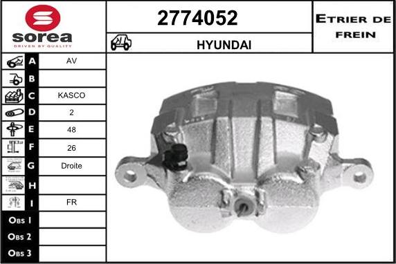 EAI 2774052 - Тормозной суппорт autosila-amz.com