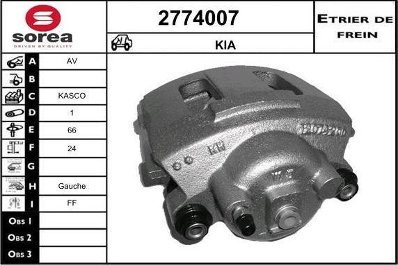 EAI 2774007 - Тормозной суппорт autosila-amz.com