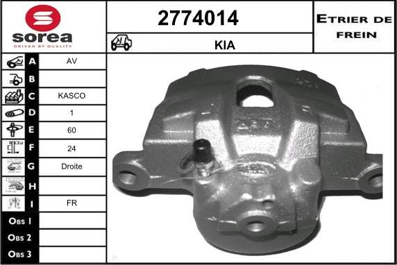 EAI 2774014 - Тормозной суппорт autosila-amz.com