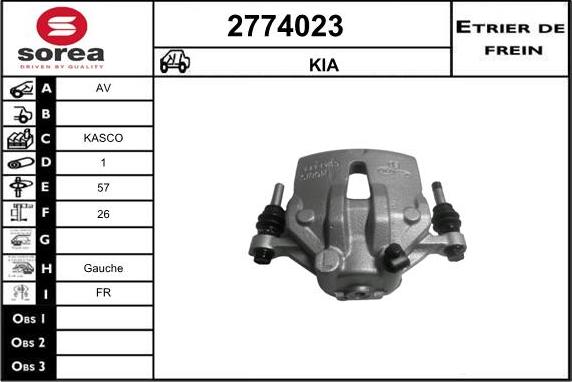 EAI 2774023 - Тормозной суппорт autosila-amz.com