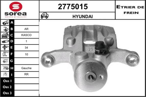 EAI 2775015 - Тормозной суппорт autosila-amz.com