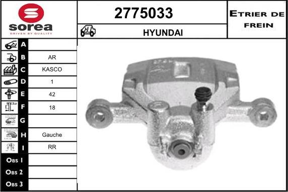 EAI 2775033 - Тормозной суппорт autosila-amz.com