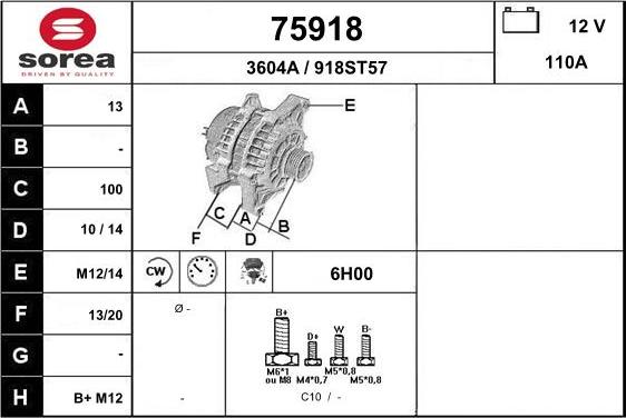 EAI 75918 - Генератор autosila-amz.com