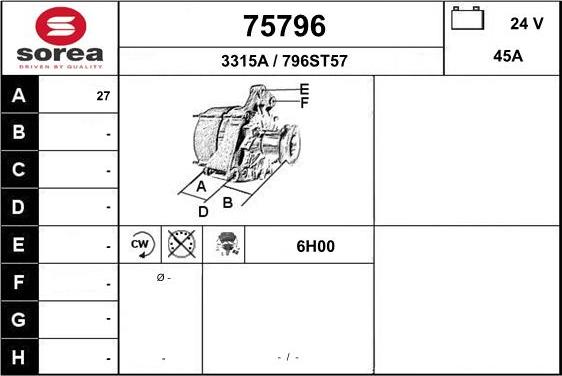 EAI 75796 - Генератор autosila-amz.com
