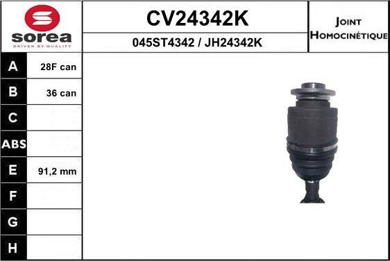 EAI CV24342K - Шарнирный комплект, ШРУС, приводной вал autosila-amz.com