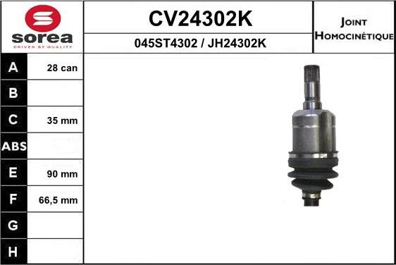 EAI CV24302K - Шарнирный комплект, ШРУС, приводной вал autosila-amz.com