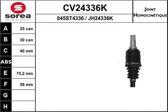 EAI CV24336K - Шарнирный комплект, ШРУС, приводной вал autosila-amz.com