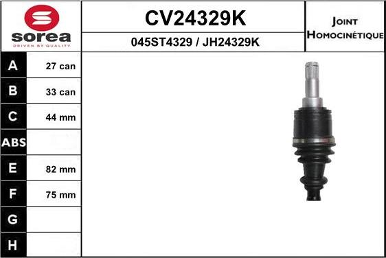 EAI CV24329K - Шарнирный комплект, ШРУС, приводной вал autosila-amz.com