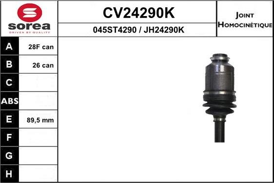 EAI CV24290K - Шарнирный комплект, ШРУС, приводной вал autosila-amz.com