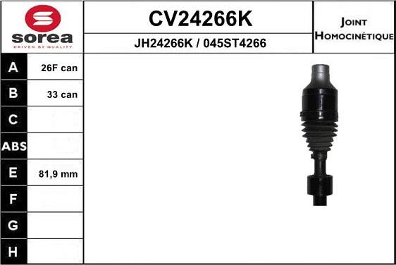 EAI CV24266K - Шарнирный комплект, ШРУС, приводной вал autosila-amz.com