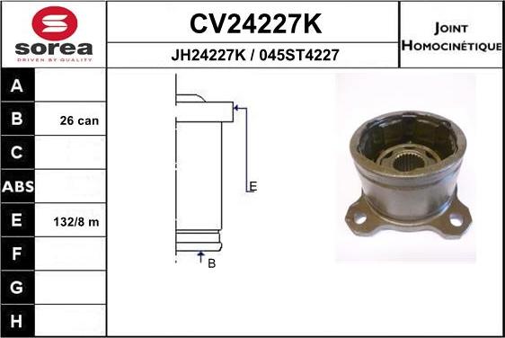 EAI CV24227K - Шарнирный комплект, ШРУС, приводной вал autosila-amz.com