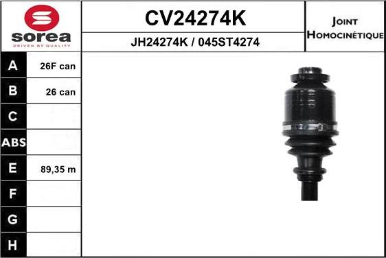 EAI CV24274K - Шарнирный комплект, ШРУС, приводной вал autosila-amz.com