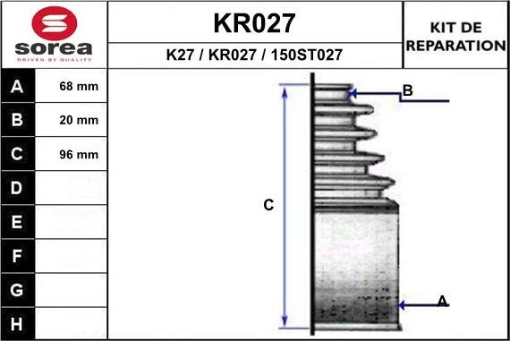 EAI KR027 - Пыльник, приводной вал autosila-amz.com