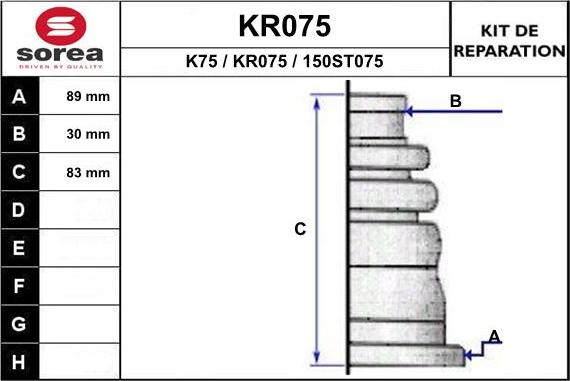 EAI KR075 - Пыльник, приводной вал autosila-amz.com