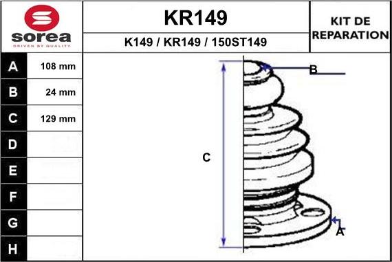 EAI KR149 - Пыльник, приводной вал autosila-amz.com