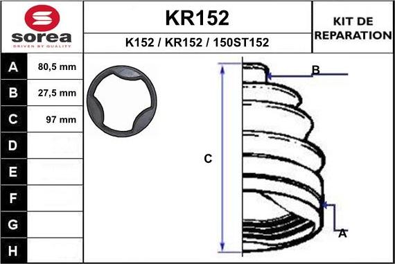 EAI KR152 - Пыльник, приводной вал autosila-amz.com