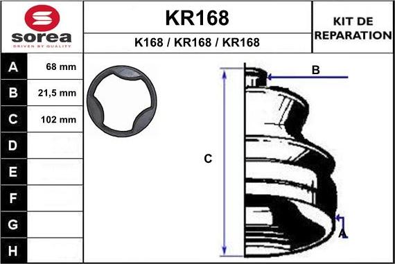 EAI KR168 - Пыльник, приводной вал autosila-amz.com