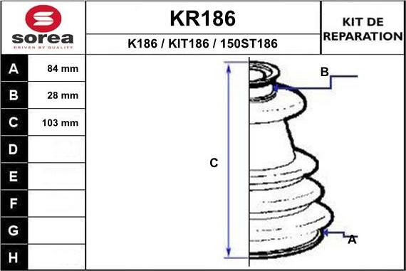 EAI KR186 - Пыльник, приводной вал autosila-amz.com