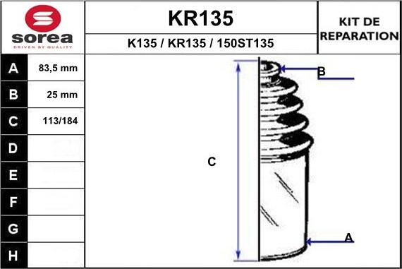 EAI KR135 - Пыльник, приводной вал autosila-amz.com